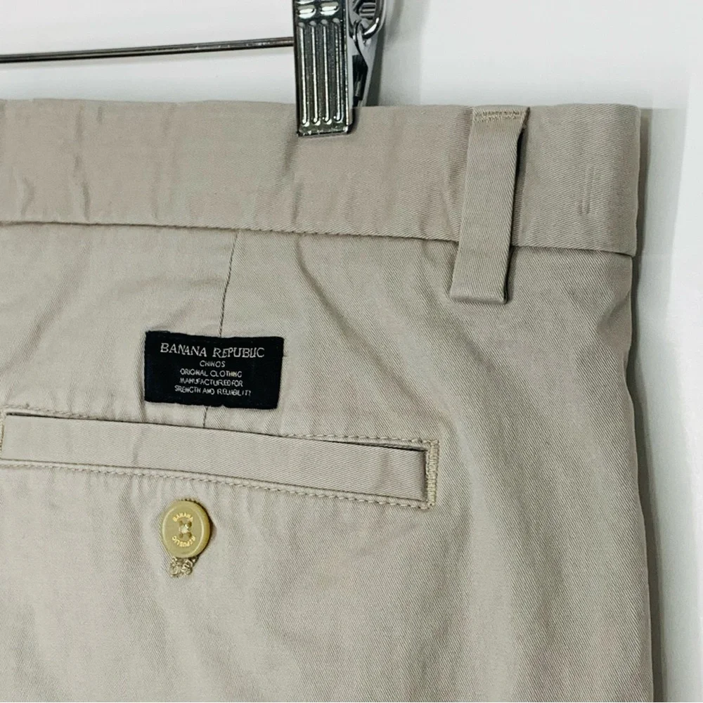 Banana Republic Men’s Fulton Skinny Chino Pants in Khaki Flat Front Size 36 x 32
